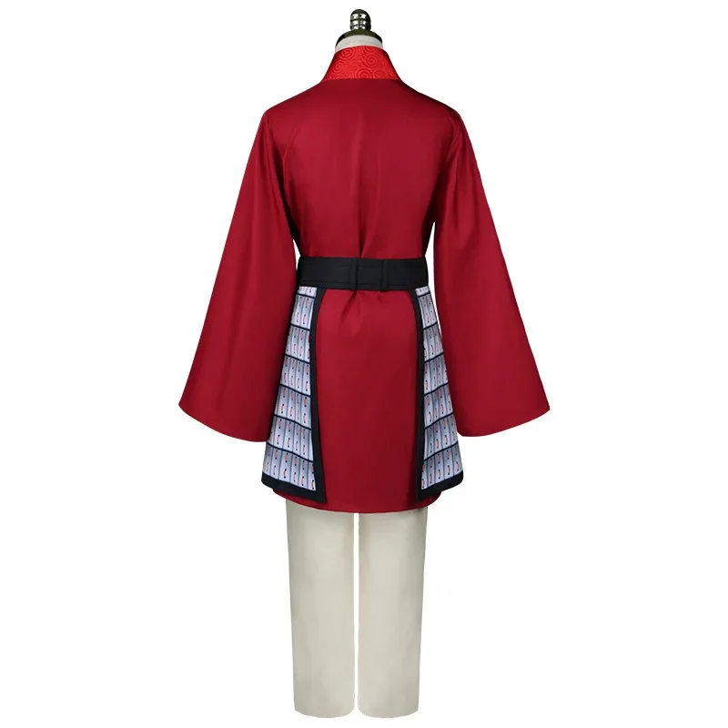 4 Stück Mulan Kostüm Frauen Erwachsenen Kind Prinzessin Soldaten Krieger Hanfu chinesische traditionelle weibliche Heldin Kleid Uniform Cosplay Set