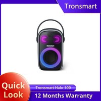 Tronsmart Halo 100 Outdoor & Party Speaker 60W Strong Power IPX6 Waterproof Bluetooth Speaker ,3-Way Sound System, Splendid Lighting Effects, Ultra Portable with Handle, 18 Hours of Playtime, Stereo Pairing, Dual Audio Modes
