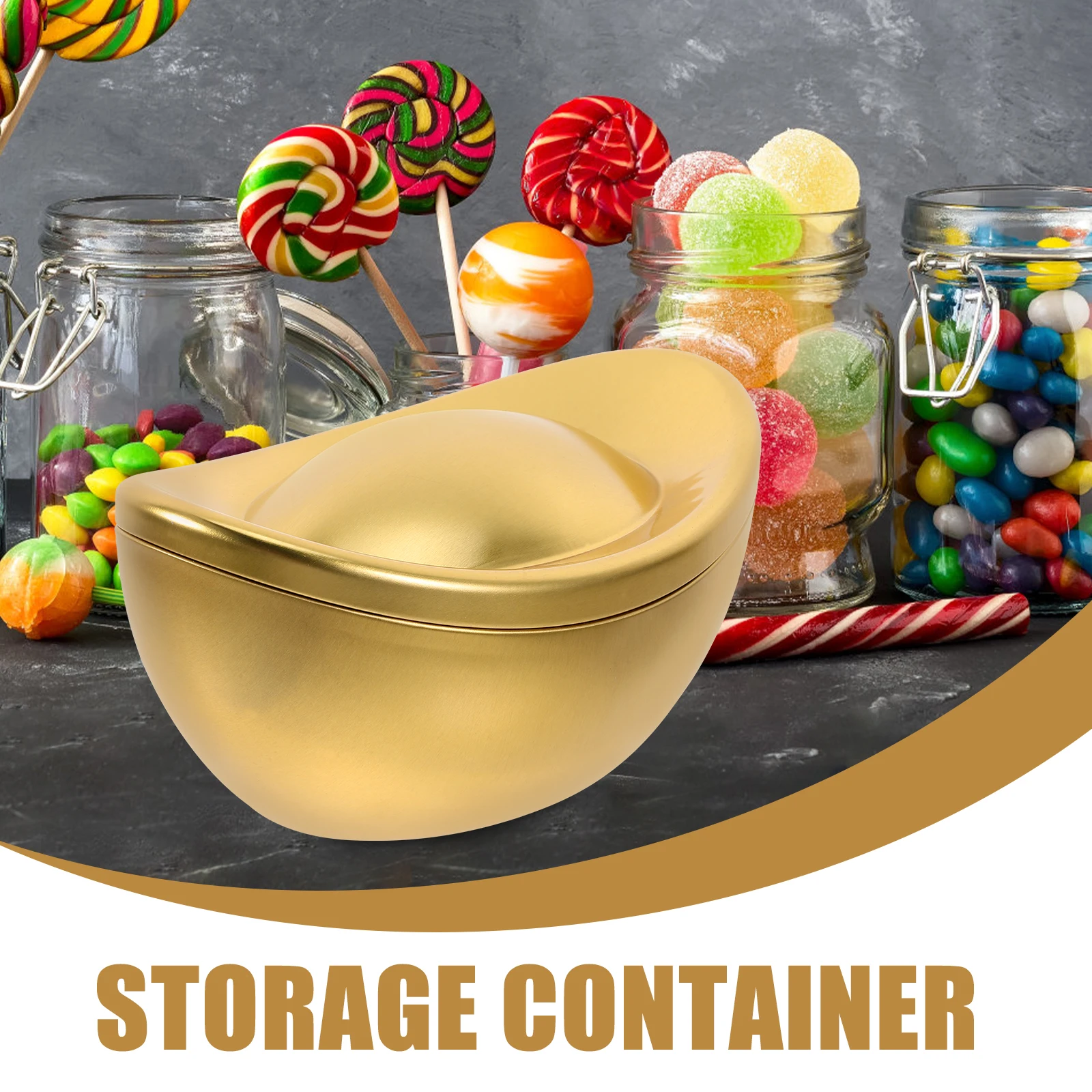 

Tinplate Box 203x130x98mm Candy Container Tea Jar Gift Packaging Home Decoration Chinese Candy Box Ingot Shaped Cookie Tin Loose