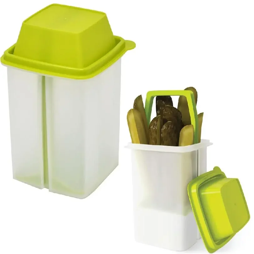 Reusable Pickle Container with Strainer BPA Free Mess-Free Storage Pickle Jar with Lid Pickle Holder Jalapeno Container