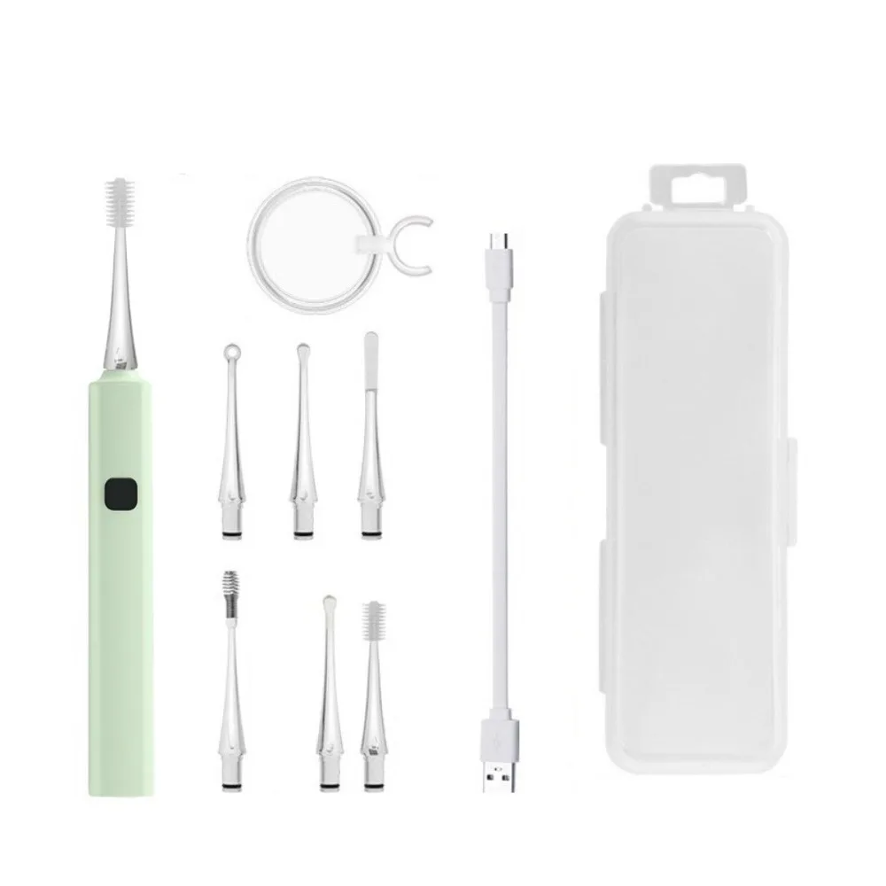 LED Light Baby Ear Cleaner USB Charging 360 Degree Rotating Luminous Ear Spoon Set with Magnifying Soft Luminous Ear Curette