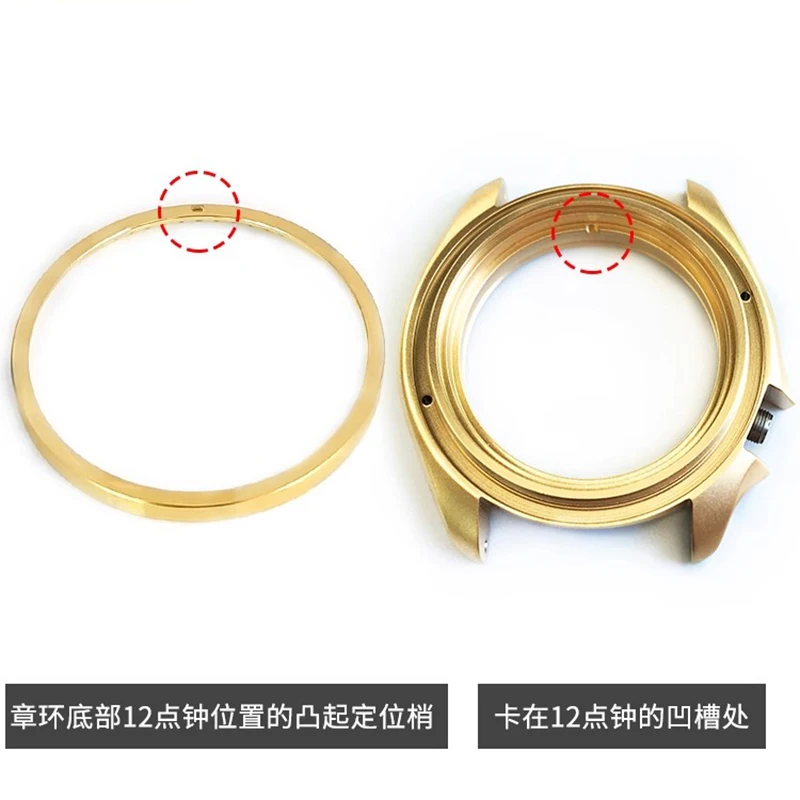 Anillo de capítulo de reloj de acero inoxidable 304 para Seiko SKX007 009 SRPD53 NH35 NH36 caja de reloj de movimiento piezas de reparación plateadas, doradas y negras