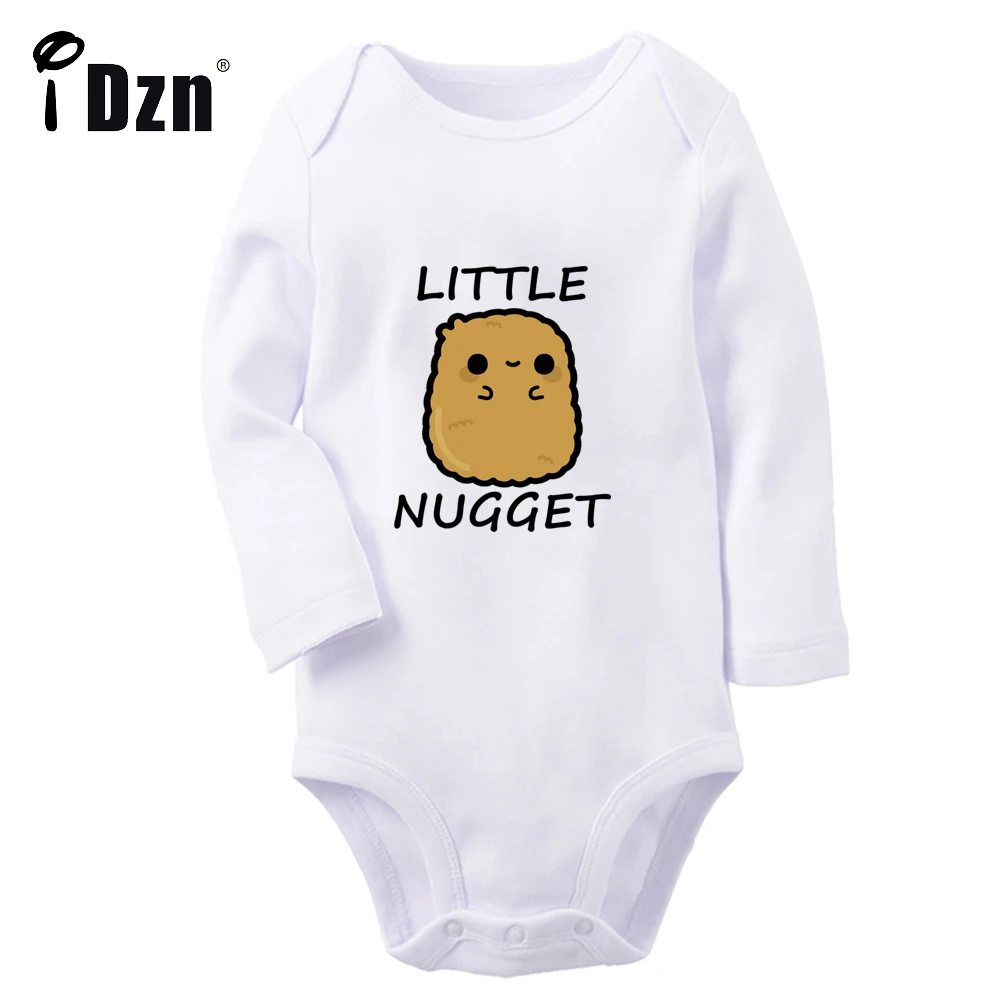 Locally Brewed Little Nugget Funny Printed Jumpsuit Cute Baby Boys Rompers Baby Girls Bodysuit Infant Long Sleeve Clothes