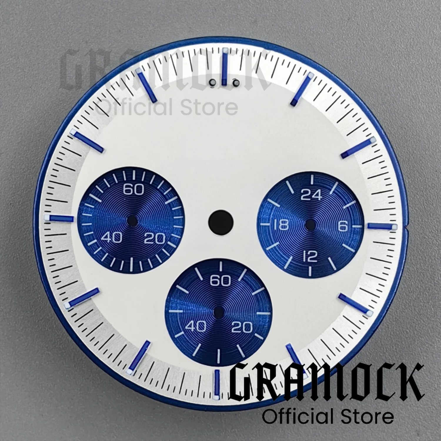 Gramock VK63 31.5mm Luminous Dial Black White Green Blue Red Moon Watch Dial Face For VK63 VK63A Quartz Movement