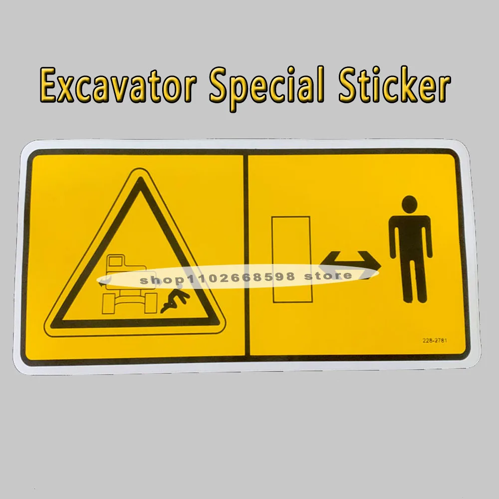 Excavator Supplies Yellow Danger Safety Sticker With White Wdge Special Sticker For E313 E320 E323 E330 