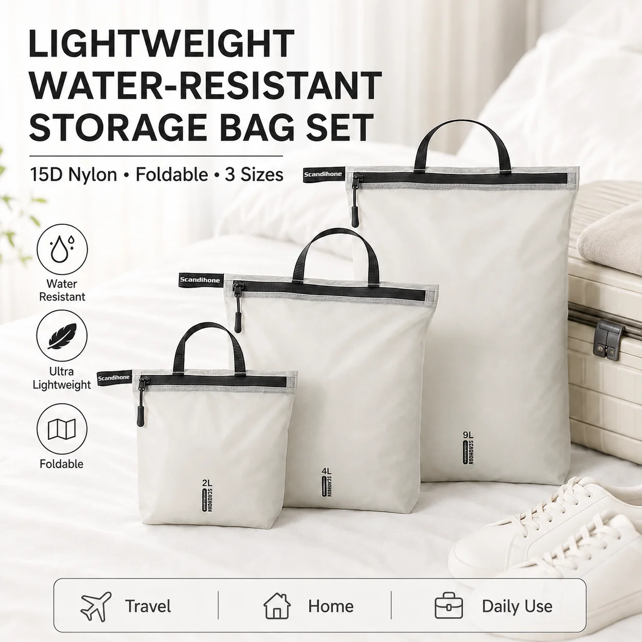 

Travel Luggage Organizer Pouch Waterproof Zipper Packing Sacks Translucent Clothes Sorting Bag Suitcase Insert Accessories