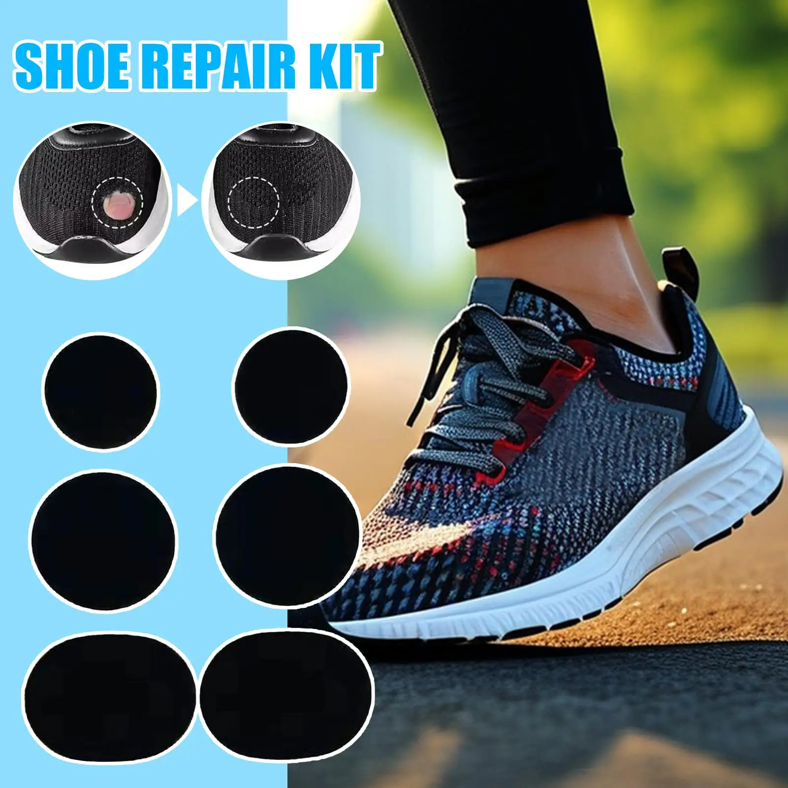

6pcs Sports Shoes Repair Stickers Suede Heel Protector Anti-Wear Repair Holes Self-adhesive Patches Insoles Pad Foot Care Insert