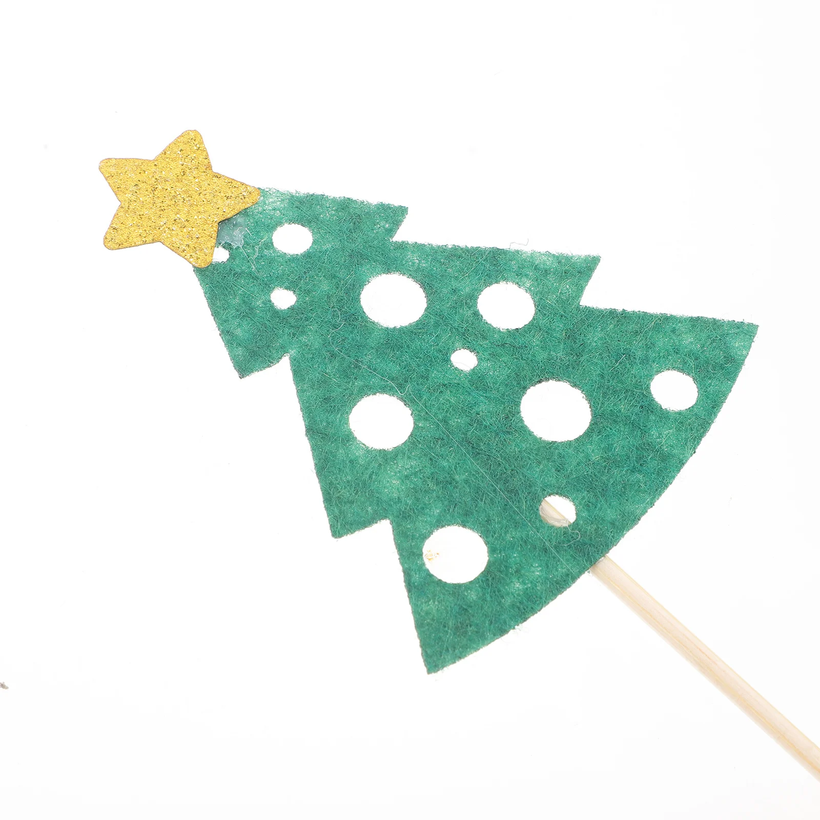 

9Pcs Christmas Cake Toppers Wood Felt Party Cake Picks Xmas Cupcake Decorations Dessert Ornaments Christmas Cupcake Toppers