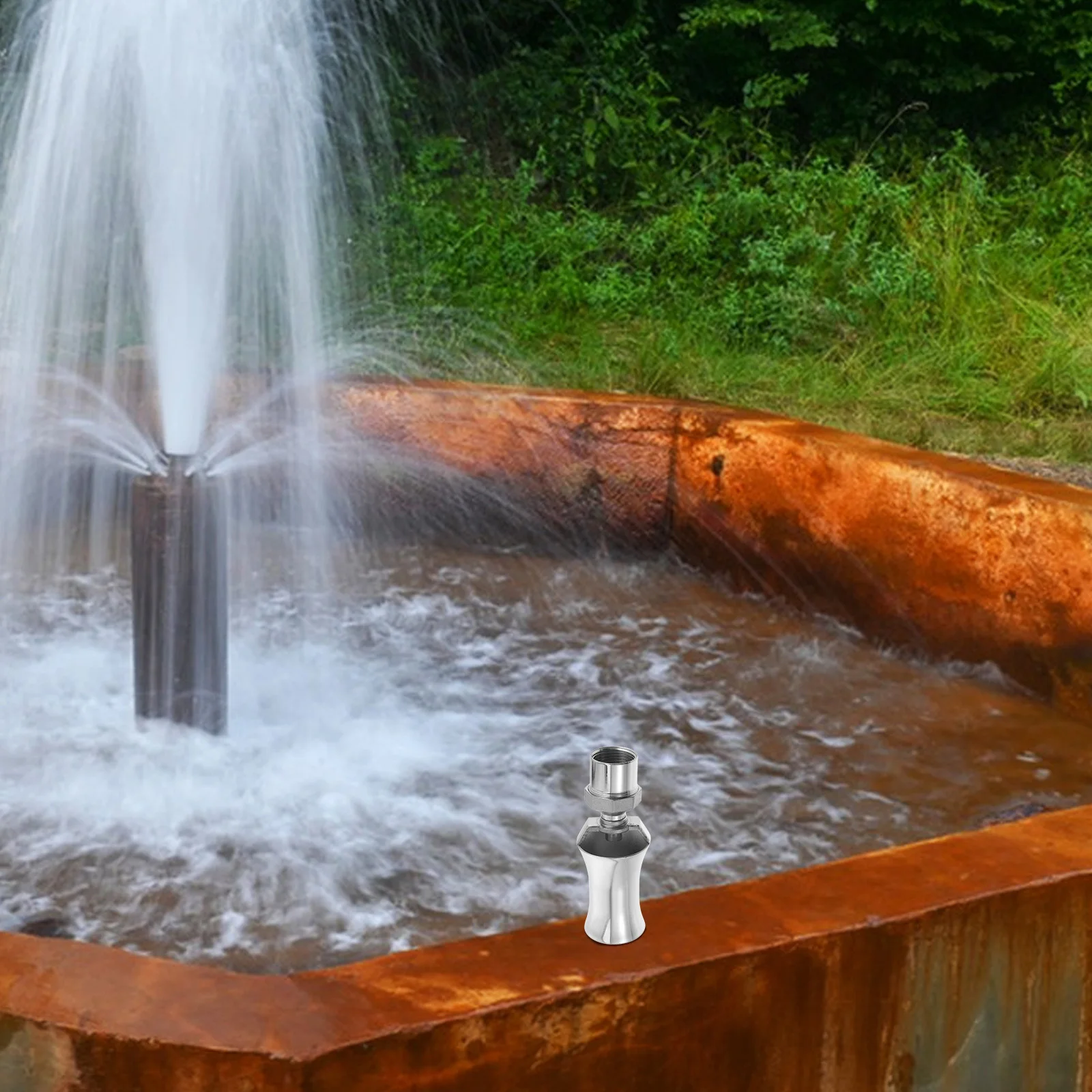 

Stainless Steel 1 Inch Fountain Nozzle for Outdoor Water Features Adjustable Spray Head 10-60M Height Garden Pond Rockery