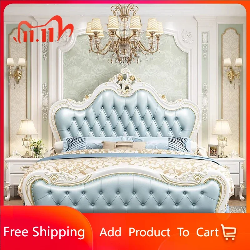 

Luxurious Classic European Bed Carved Frame Luxury Queen Comferter Bed Human Master Camas Moderrnas Inteligentes Home Furniture