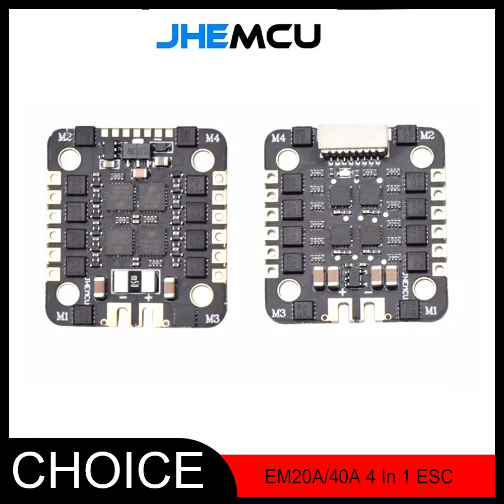 

JHEMCU EM40A Bluejay 40A 4in1 ESC – DShot600, 2-6S, for FPV Racing/Freestyle Micro Drones & DIY Builds