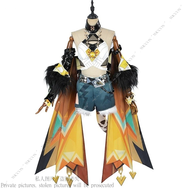 Xilonen Anime Gioco Genshin Impact Costume Cosplay Parrucca Festa di Halloween Gioco di ruolo Vestito Donna Uniforme sexy Natlan Leopard Cat