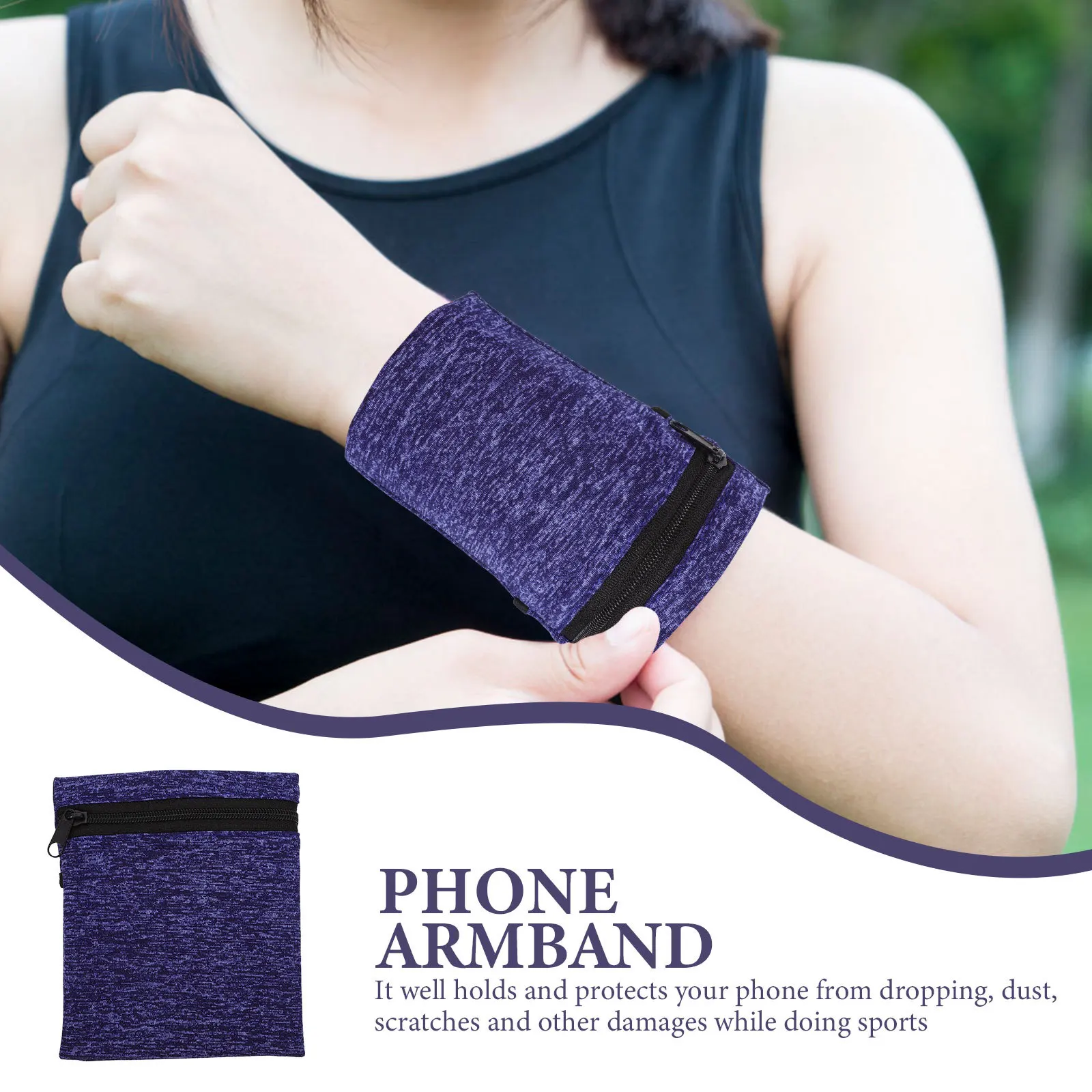 

Sports Phone Armband Bag Elastic Breathable Running Arm Storage Pouch Cell Phone Holder Comfortable Workout Sleeve