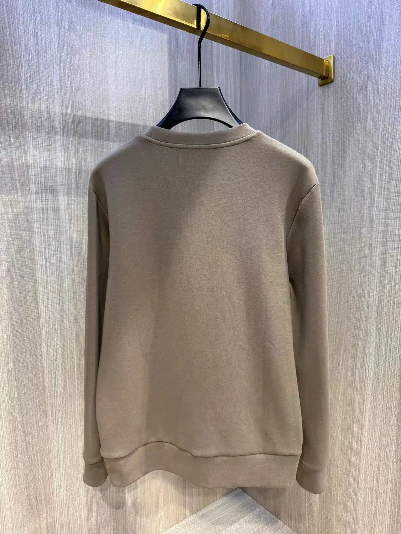 New autumn and winter fashion H leather pocket men\'s round neck sweatshirt, simple pullover