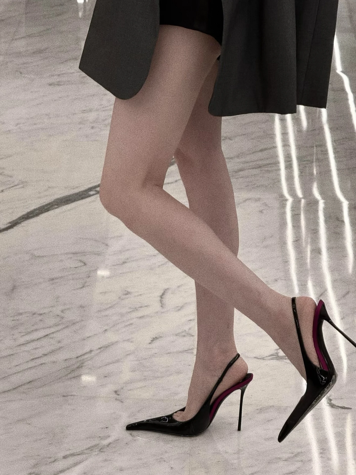 sexy-high-heel-sandals-show-stage-thin-heel-slip-on-color-block-pointed-toe-hollow-out-fashionable-women's-shoes-for-autumn
