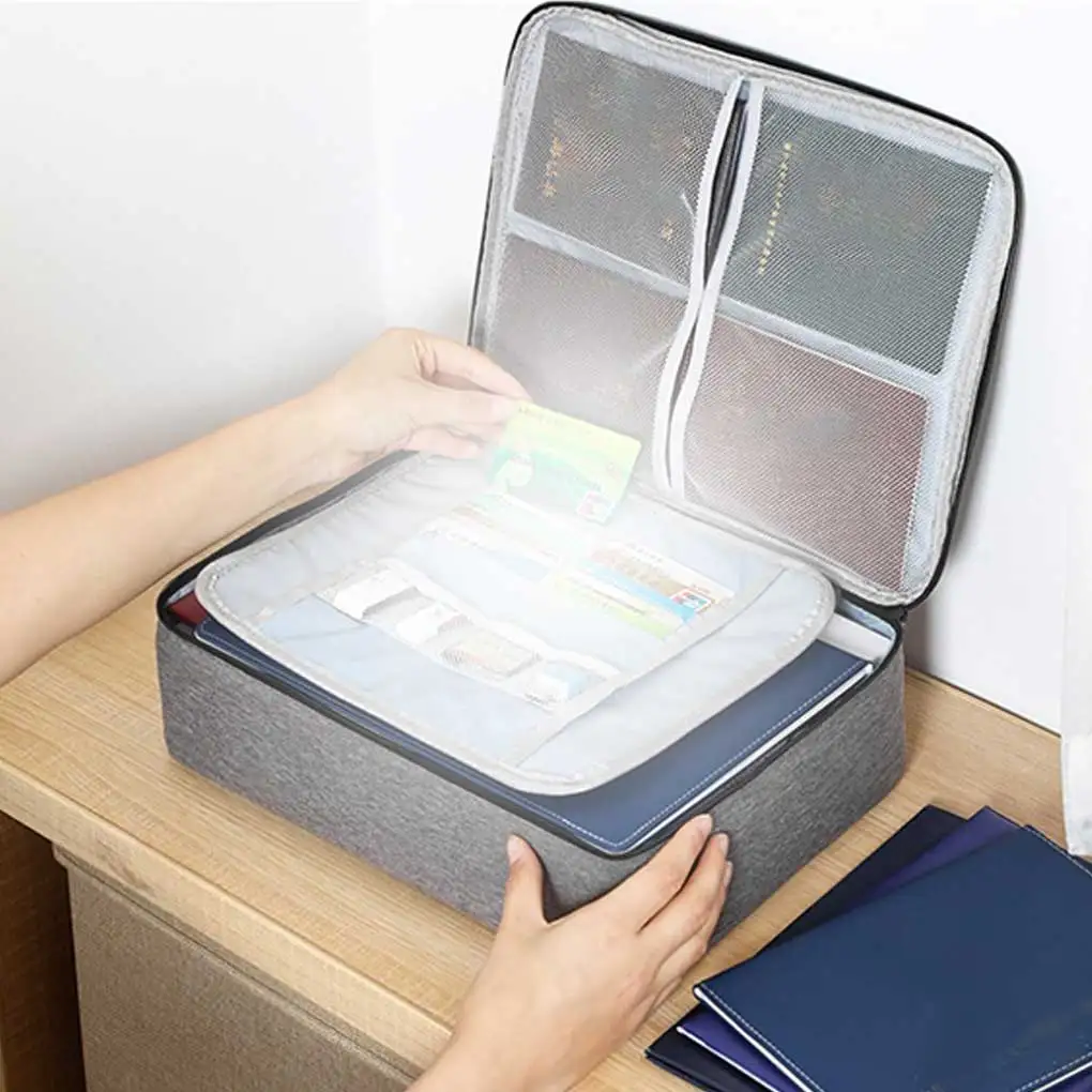 حقيبة تخزين وثيقة مع قفل ، الرطوبة ، الغبار ، منظم السفر ، حقيبة حقيبة ، شهادة جوازات السفر ، التعامل معها