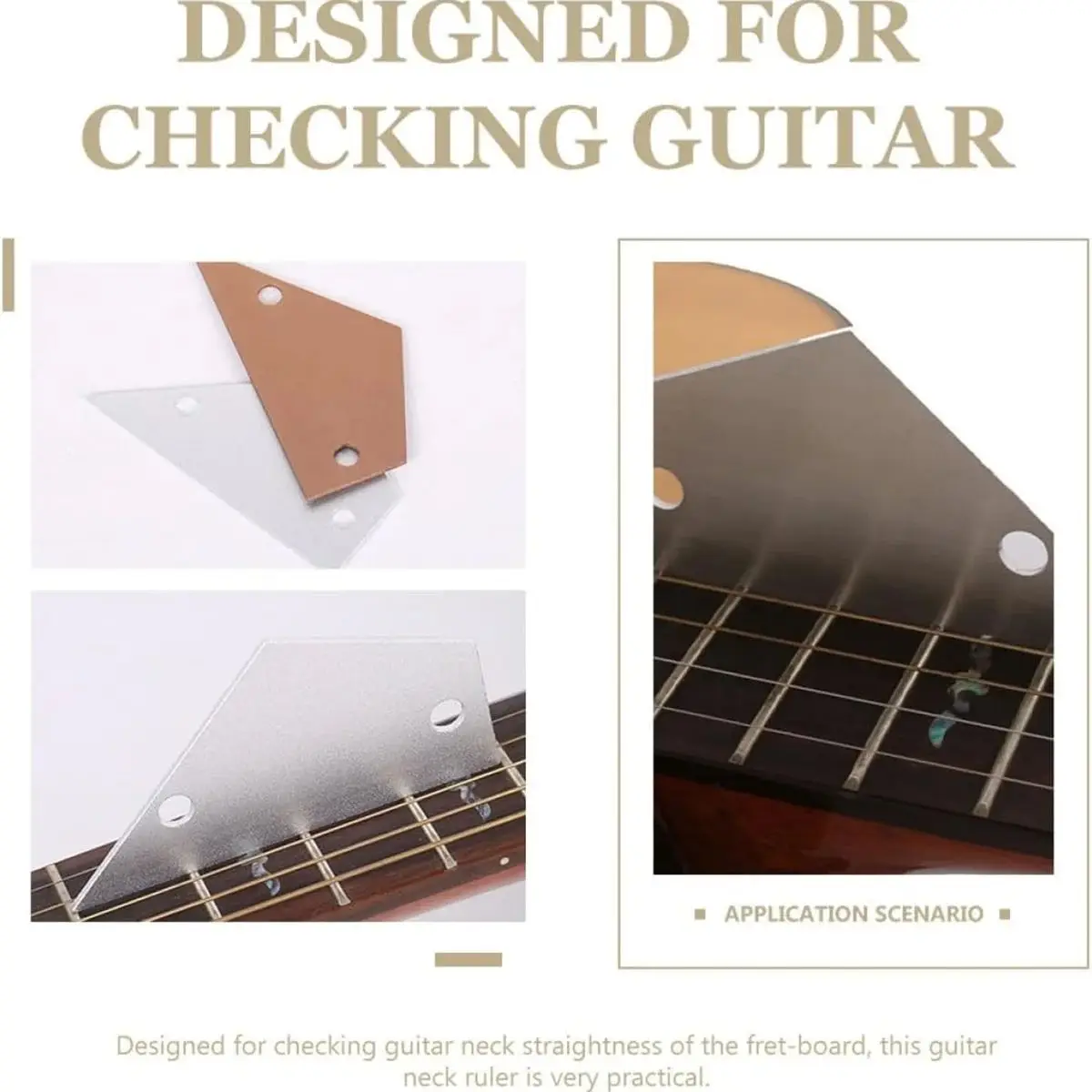Miwayer Multi-Function String Action Gauge & Leveling Ruler: Essential Tool for Guitar Luthiers, Acoustic & Electric Guitars,