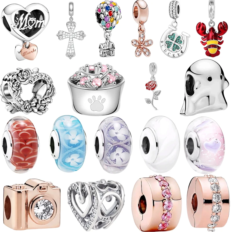 

New Hot Sale DIY Women Jewelry Suitable for Original Design: Pink & Purple Heart Murano Glass Charm Bead for Bracelet & Necklace