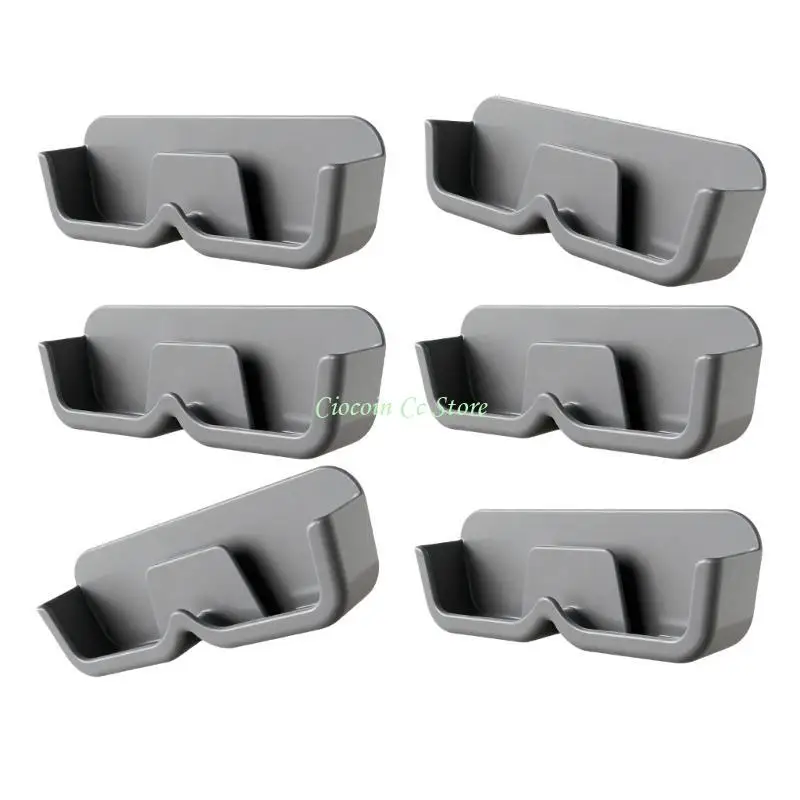 X90F 6PCS Plastic Wall Mounted Glasses Storage Case Easy Installation Eyewear Organizing Holder for Sunglasses Display