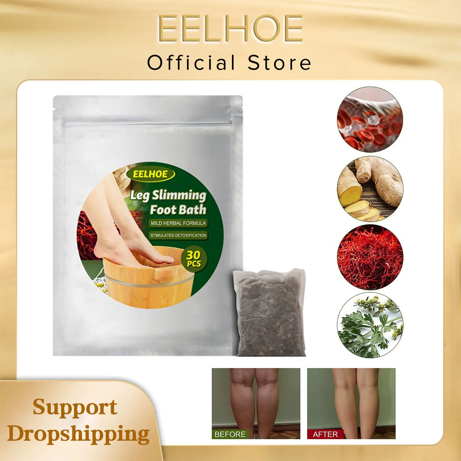 10/20/30pcs Detox Foot Bath Bag Ginger Soaking Bag Detox Health Care Slimming Foot Bath Pedicure Spa for Foot Bath - view 2