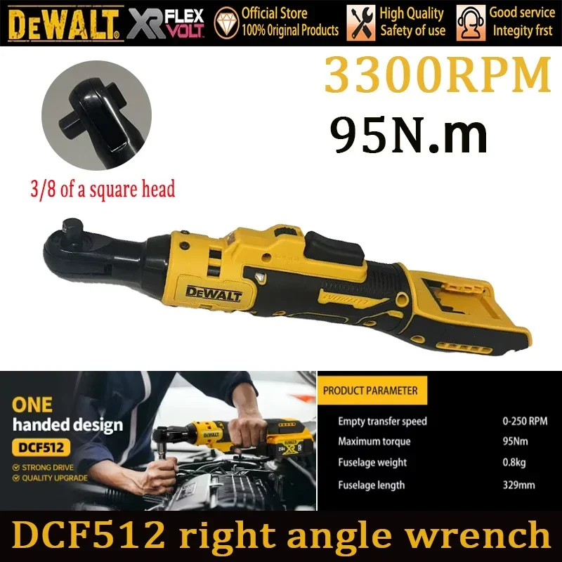 

20V DEWALT DCF512 Brushless Ratchet Wrench LED Light 3/8 inch Automobile Repair Tire Removal Lithium Battery Power Tools