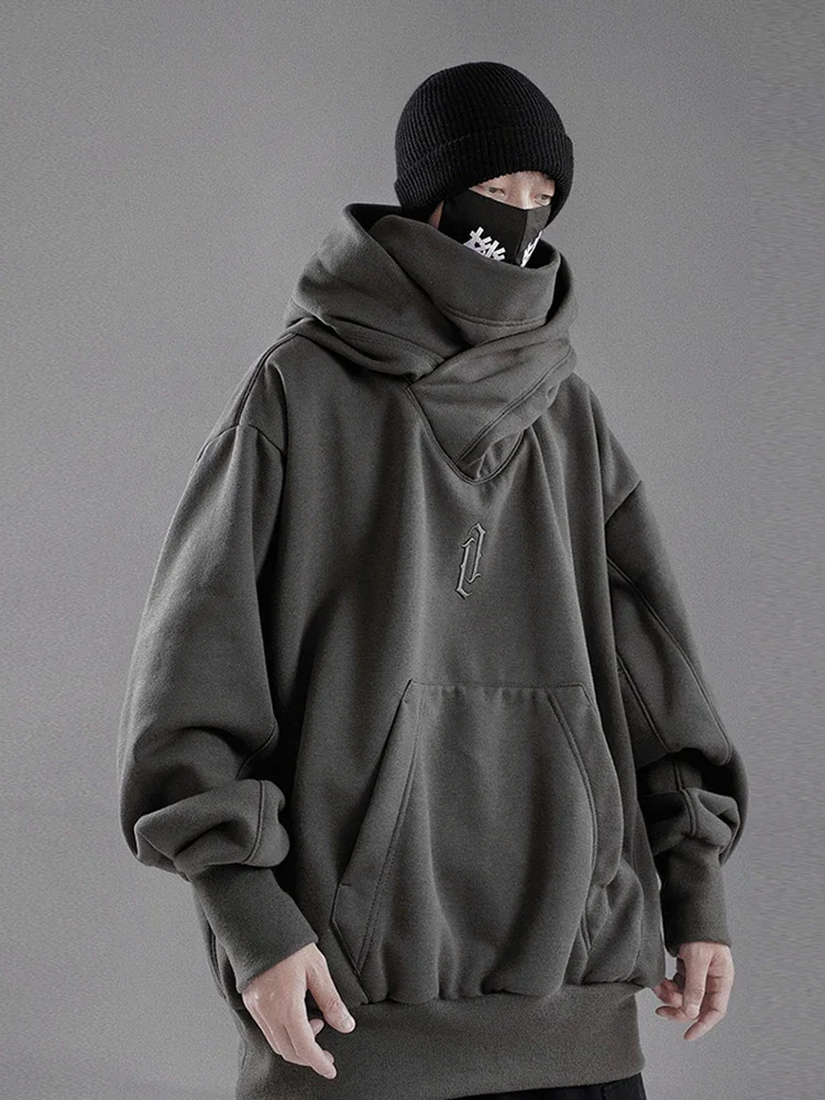 Winter Men's Embroidery Turtleneck Hoodies Japanese Ninja Hoodies
