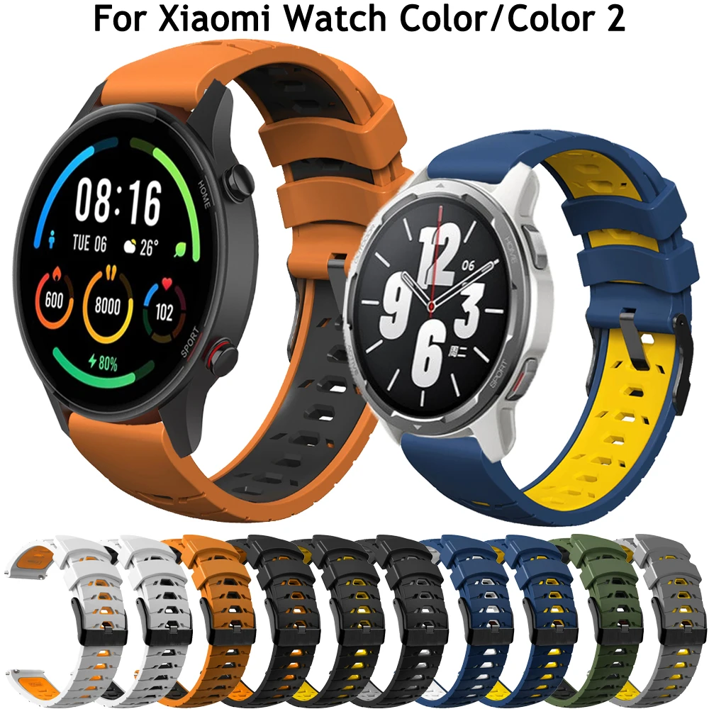 22mm Silicone Watchband Strap For Xiaomi Huami Watch Color 2 Smartwatch Band For Huami Amazfit GTR 47mm/3 pro 2/2E Stratos 3/2/2