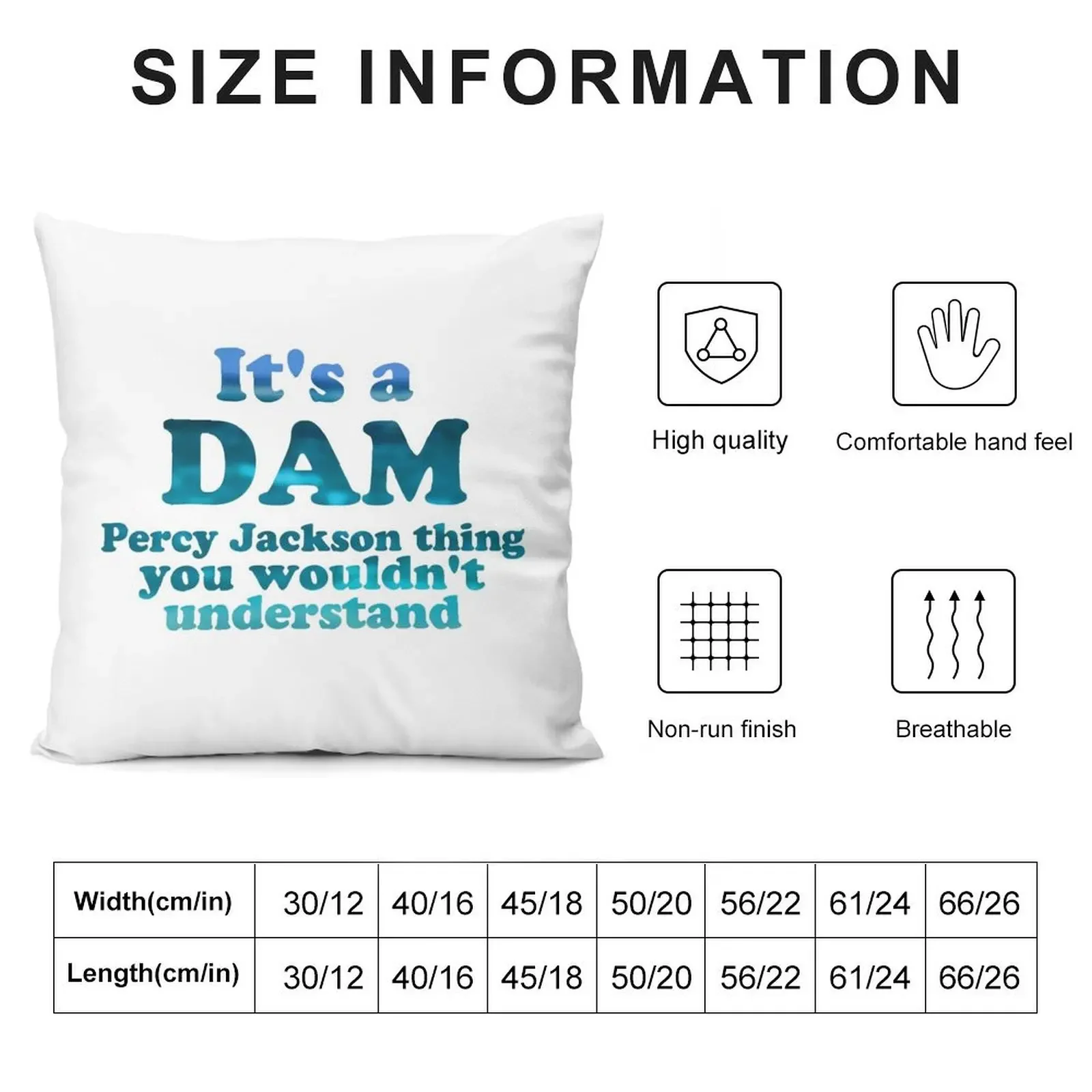 It's a Dam Percy Jackson Thing Blue Sea Writing Throw Pillow Pillow Cover pillow cover christmas