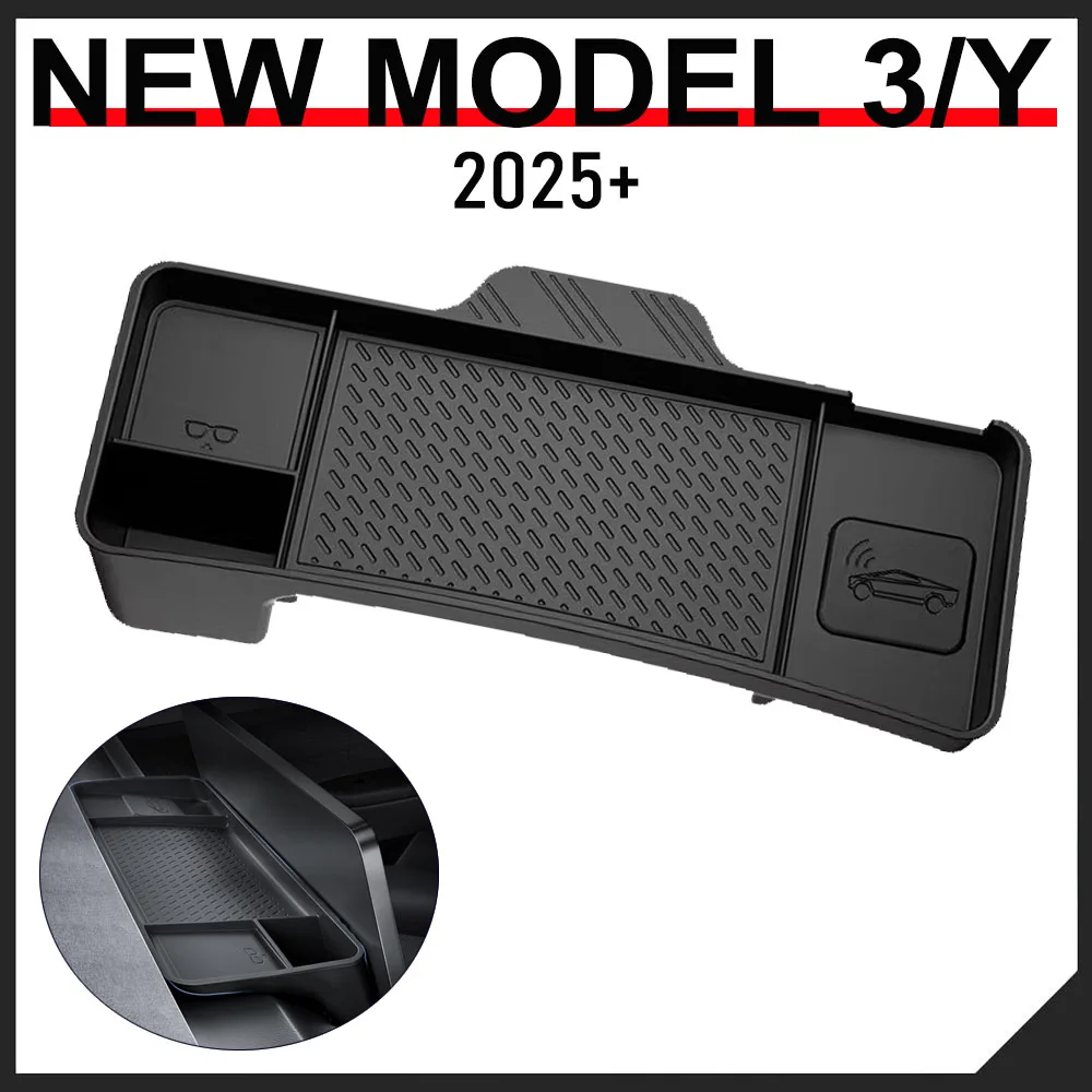 Bandeja de Armazenamento para Painel Central para Tesla Model Y Juniper Model 3 2025 2026, Suporte para Óculos, Caixa de Lenços, Acessório Organizador de Console Central