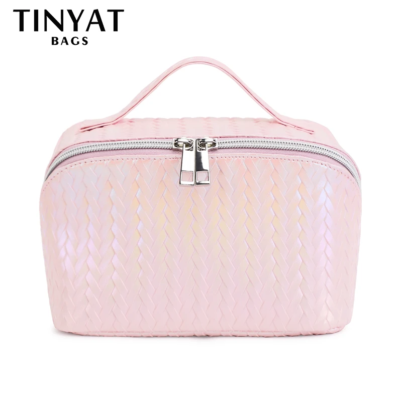 TINYAT женская водонепроницаемая косметичка из искусственной кожи, набор туалетных принадлежностей, однотонный органайзер, сумка для стирки, дорожная сумка
