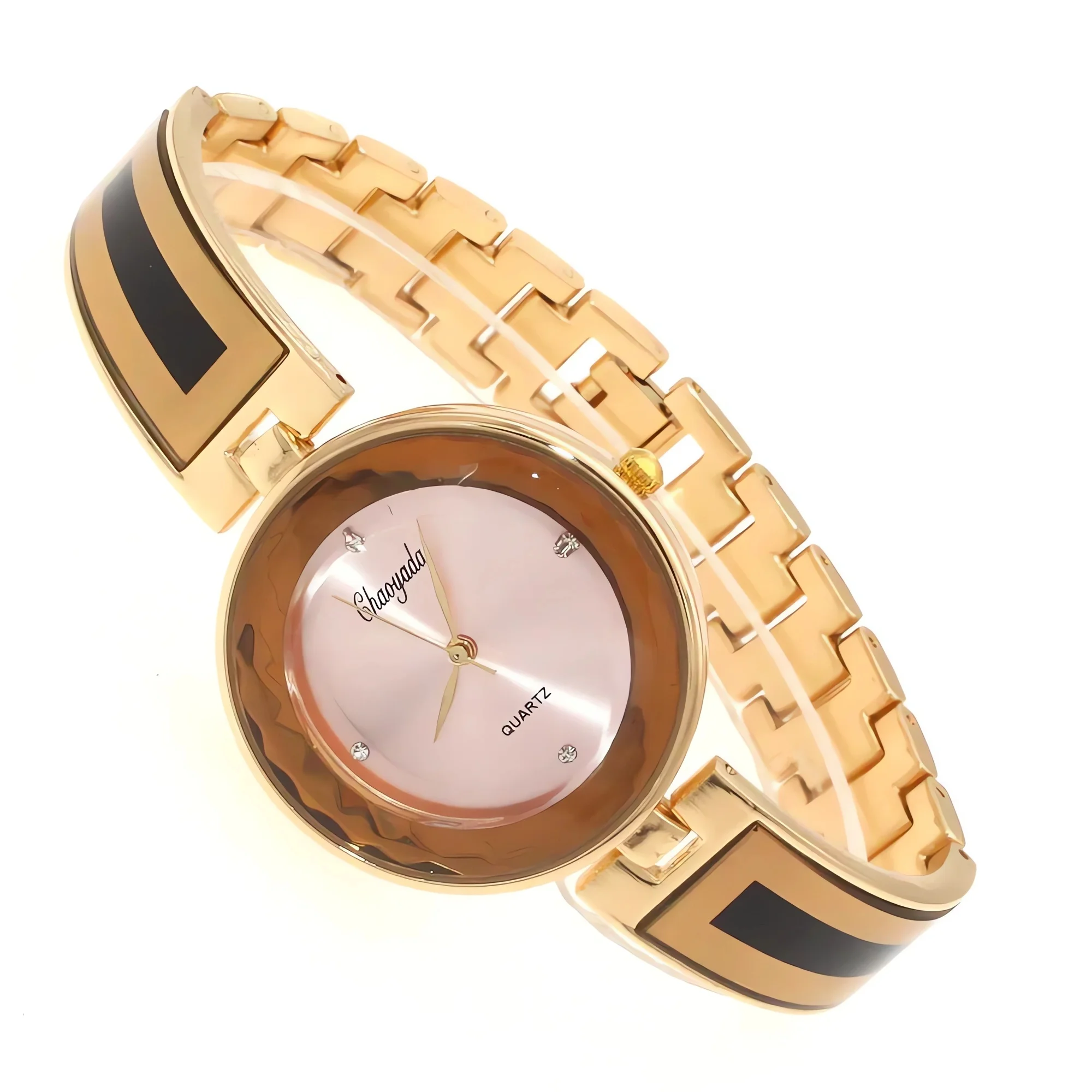 

Роскошные кварцевые наручные часы из золотистой нержавеющей стали для женщин, модные офисные женские водонепроницаемые часы-браслет для девушек