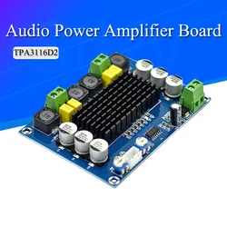 DC 12V 24V 120W*2 Dual Channel Stereo High Power Digital Audio Amplifier Board TPA3116D2 XH-M543 Subwoofer Audio Board Amplifier