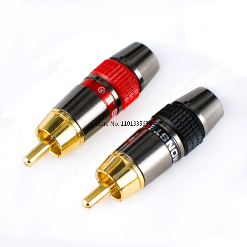 4PCS/LOT Monster Gold RCA Lotus Plug Audio Signal  Portable and Multi-functional Terminal Connector