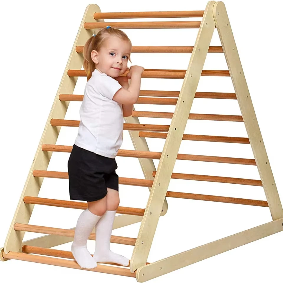 Children Fitness Equipment Foldable Montessori Climbing Triangle Climber with Ramp