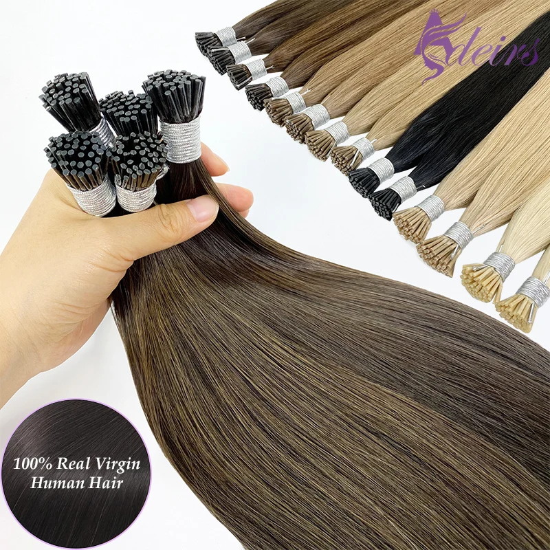 

ADEIRS Virgin Hair I Tip Hair Extensions Natural 100% Real Human Hair Fusion Keratin Capsule Black Brown Blonde Straight