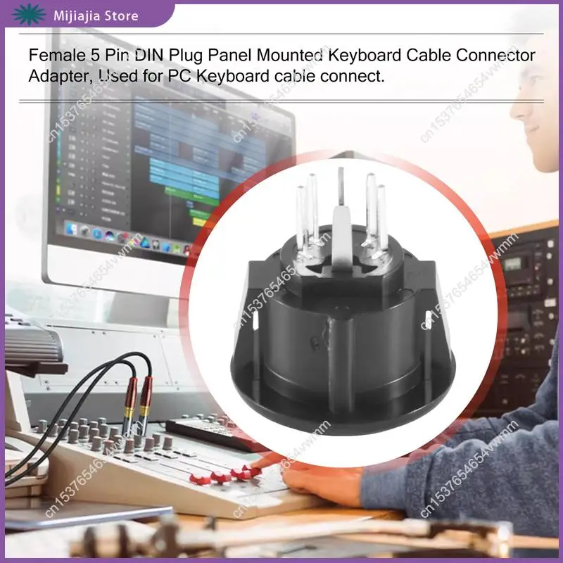 Female 5 Pin DIN Plug Panel Mounted Keyboard Cable Connector Adapter SALES
