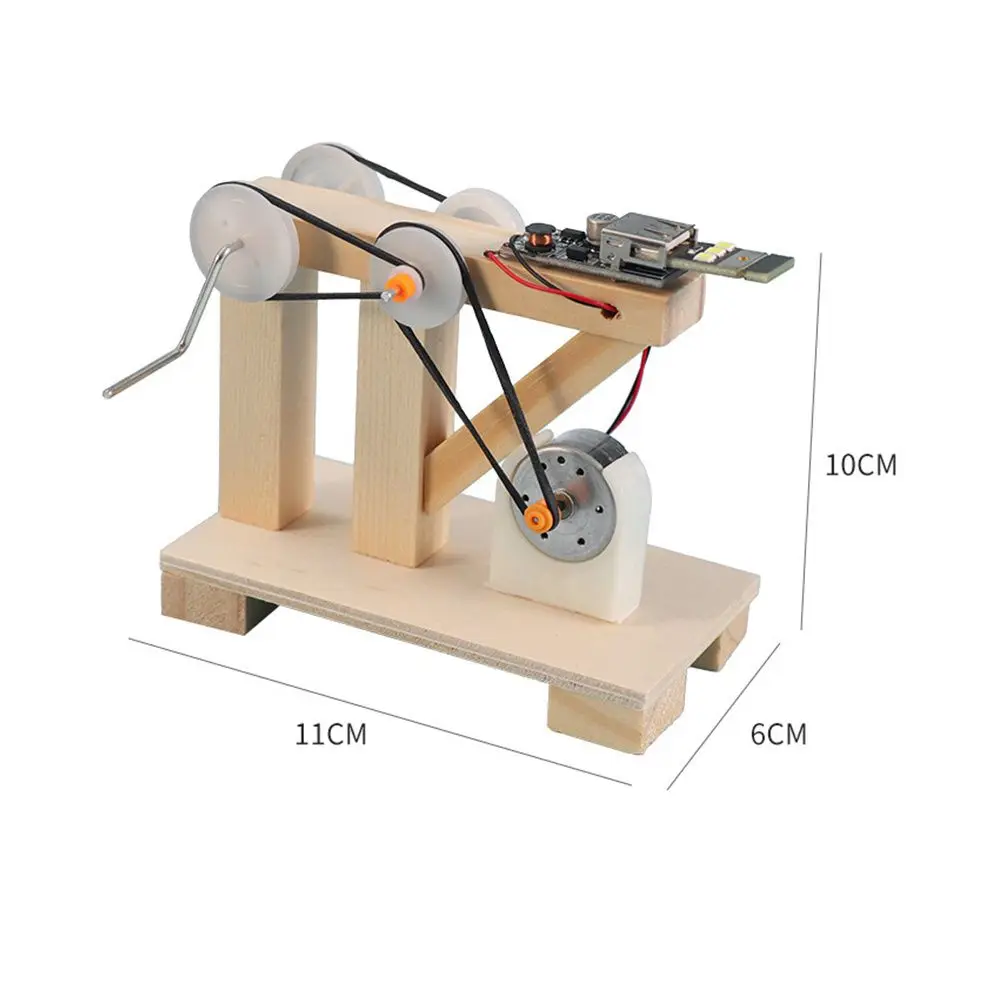 Progetti scolastici in legno Kit educativi Apprendimento della fisica Generatore di dinamo Modello STEM Giocattolo Esperimenti scientifici Giocattoli