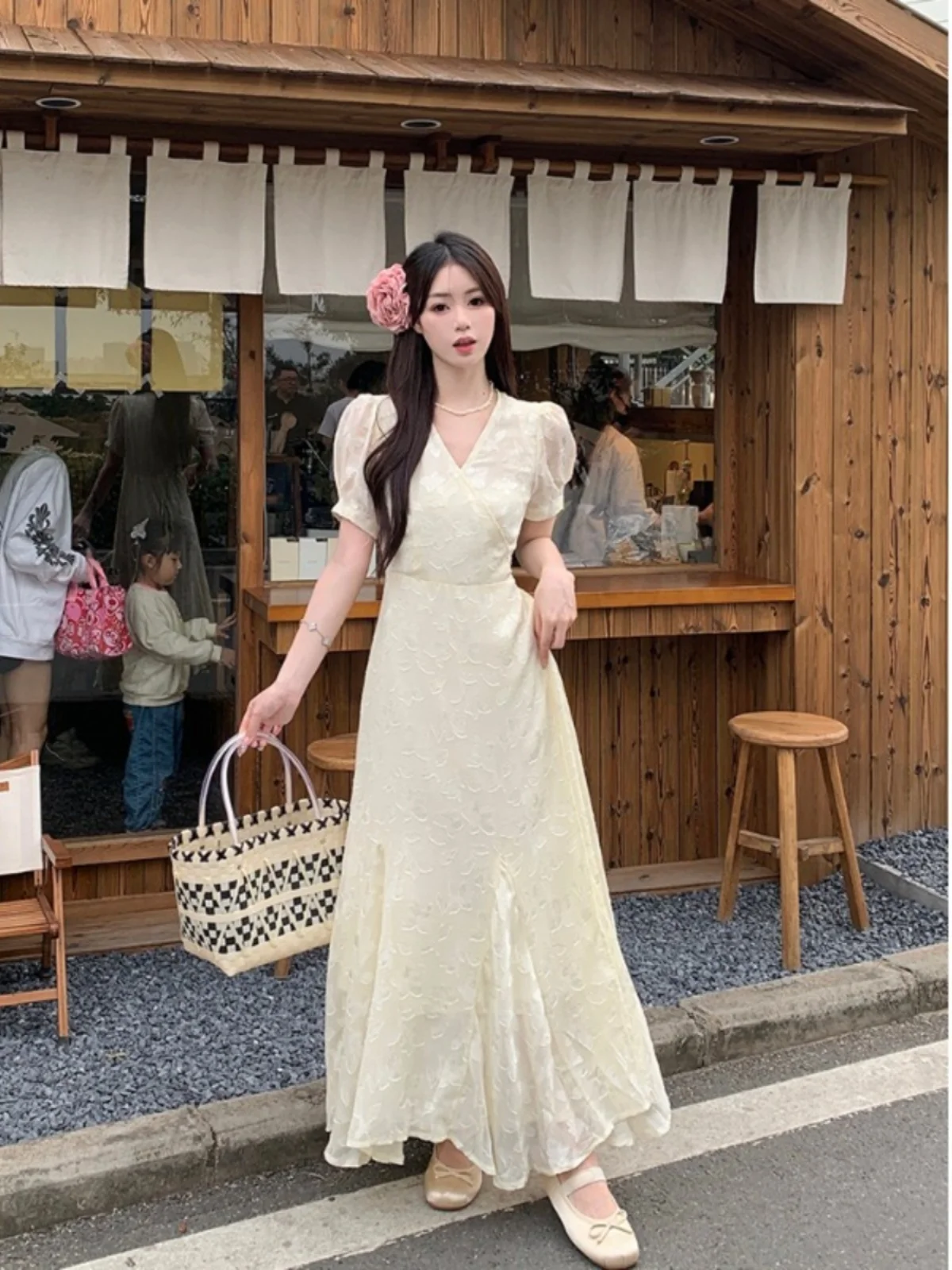 

Новое летнее женское платье больших размеров с цветочным принтом, коротким рукавом, приталенное, скрывающее недостатки фигуры, с эффектом «рыбий хвост», длинное