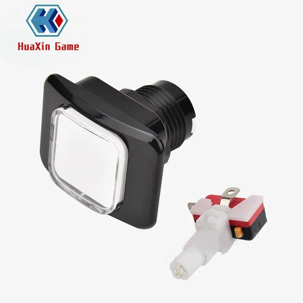 Square LED Illuminated Push Button With Micro Switch For Arcade Machine Gaming Video Game Consoles Jamma Kit Parts 12V Lamp 33mm