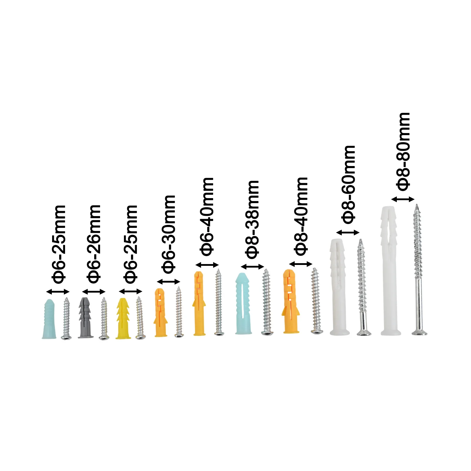 

Полный набор анкеров для гипсокартона Саморезы для гипсокартона Набор из 300 предметов Разные размеры За исключительная удерживающая мощность