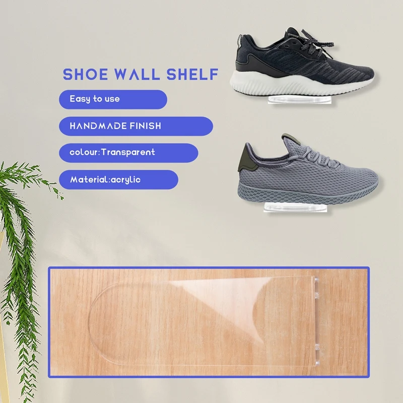 Floating Shoe Display Stand - 6 Shoe Shelf For Wall - Sneaker Levitation Display Shoe Wall Shelf