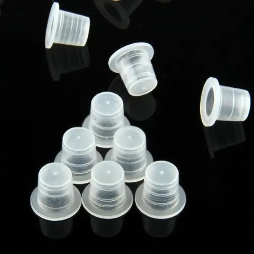 200 Plastic Small Tattoo Ink Cups Caps Holder Supplies