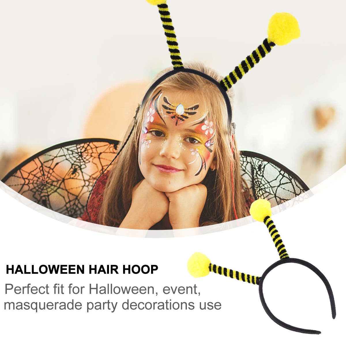 

12pcs Bee Antenna Headband Halloween Costume Party Hair Hoop Women Girl Lady Photo Prop Gift Lightweight Comfortable