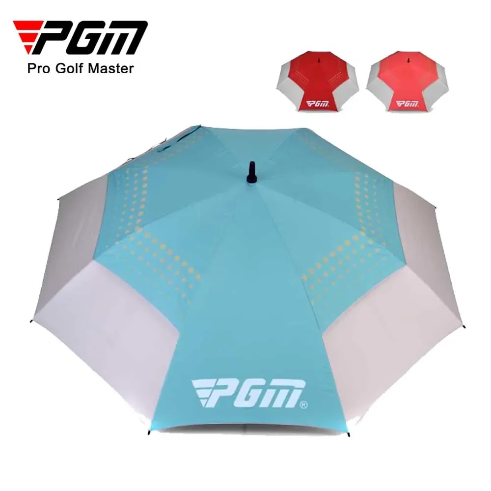 PGM 134x97cm Golf Umbrella Double-layer Rain-proof Sunscreen Windproof 8K Fiberglass Frame Automatic for 1-2 People YS002