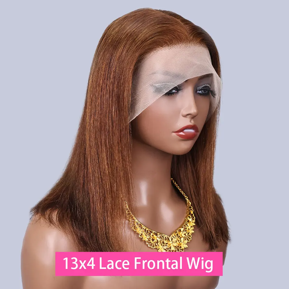 # 4 الشوكولاته براون بوب شعر مستعار شعر الإنسان مستقيم 13x4 Hd الدانتيل شعر مستعار أمامي 200% الكثافة قصيرة براون شعر مستعار 2x6 4x4 5x5 الدانتيل إغلاق شعر مستعار