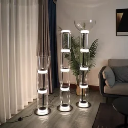 Lustre de diseño italiano, luces LED de suelo brillantes nórdicas, decoración interior para sala de estar y dormitorio, iluminación de soporte, lámpara de pie de vidrio pesado moderna