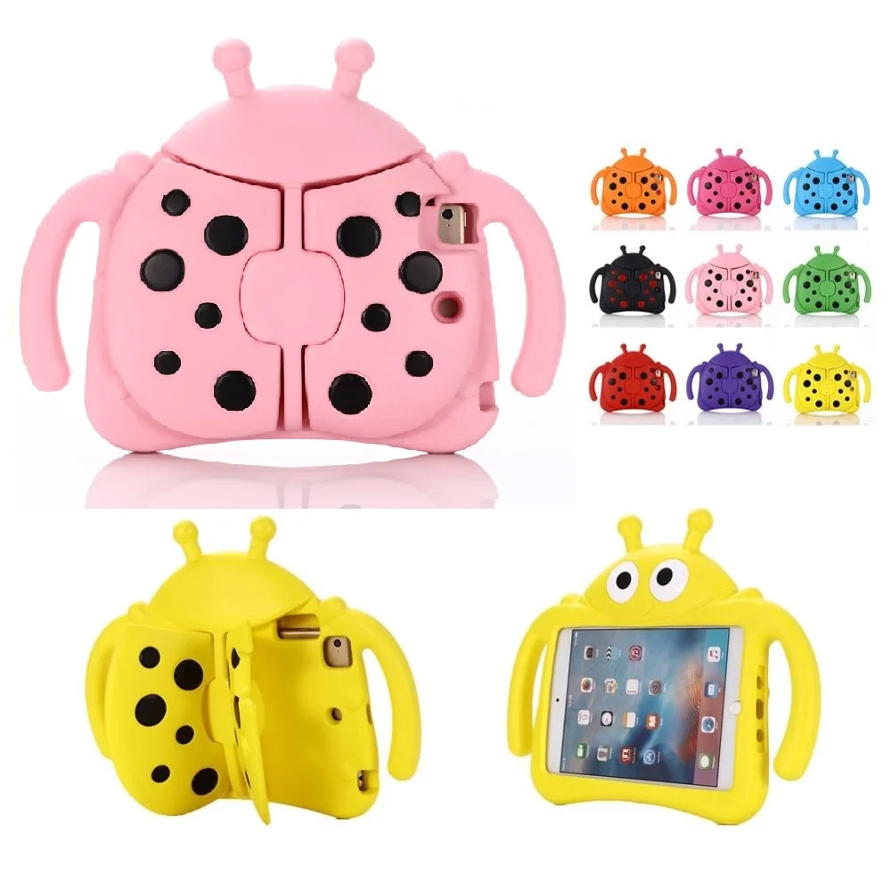 Kids Friendly Case for IPad Mini 1 2 3 4 5 Cartoon Beetle Shock Proof Full Body Cover Non-toxic EVA Kickstand Stand Tablet Cover