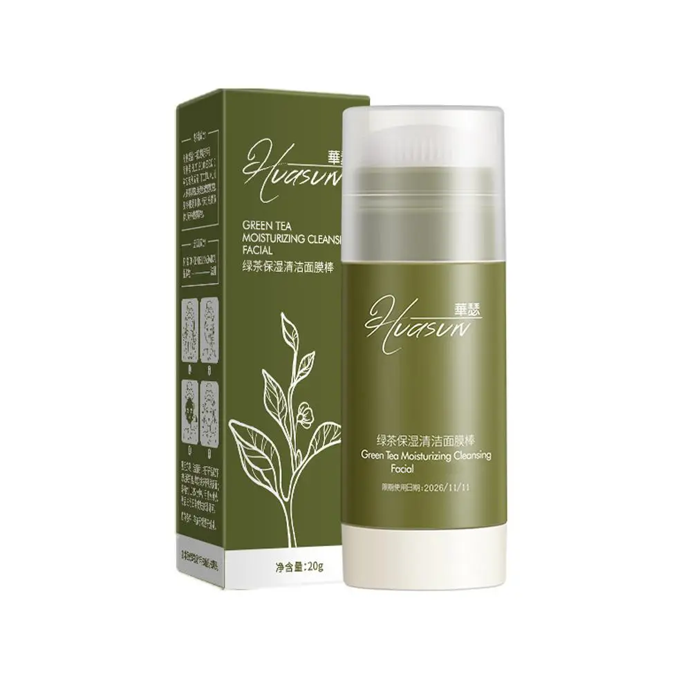 40g Cleansing Mask Green Tea Cleansing Stick Blackheads Moisturizing Acne Apply Shrink Mask Cleansing Deep Pores Mask V7Q6