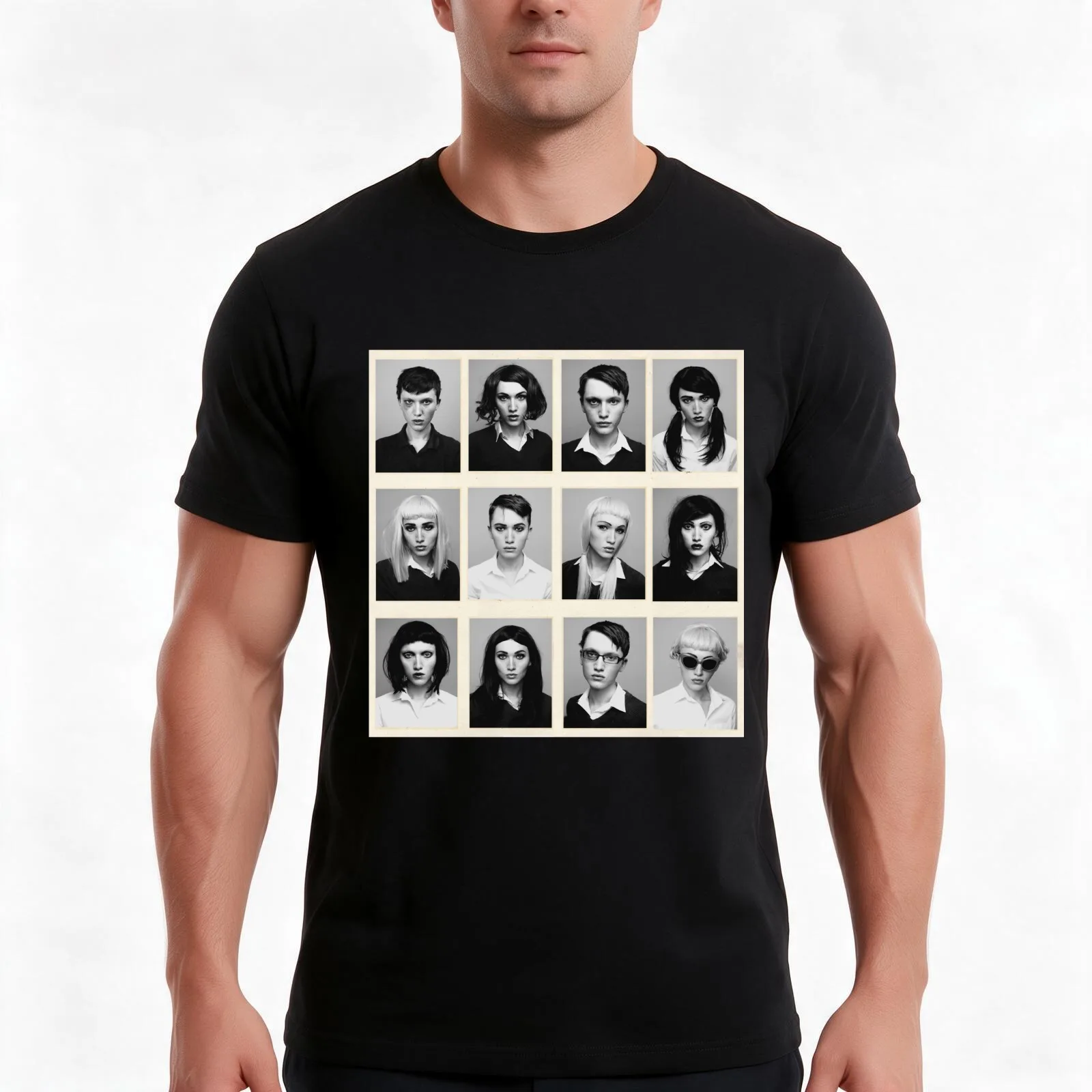 YEARBOOK (Complete Grid) T-Shirt, Summer Casual Cotton Tee, Oversized Streetwear Tops, Vintage Graphic Print, Unisex Men Women