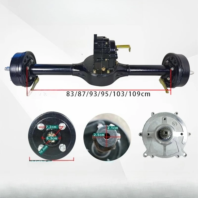 طقم محرك المحور الخلفي 70-106 سم 800-1800 وات مع وحدة تحكم، فرامل قرص/طبل - مجموعة تحويل عالمية ثلاثية العجلات